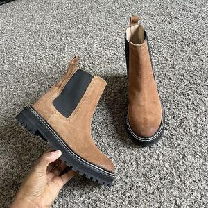 Nubuck Boden Brown and Black Chelsea Boots size 38